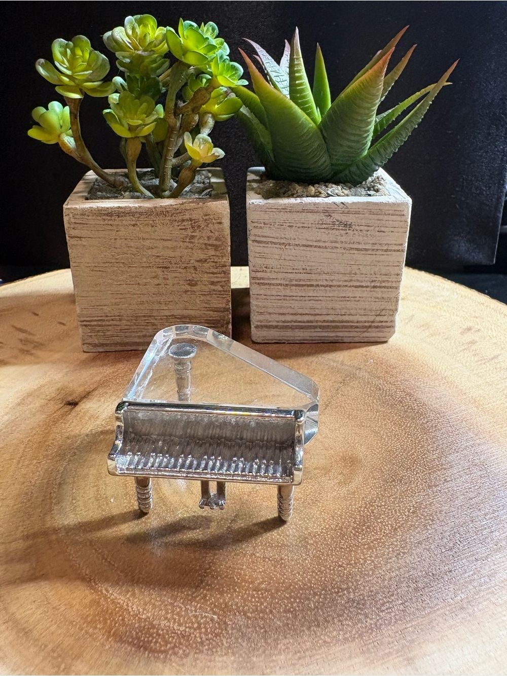 Vintage Silver Miniature Grand Piano Figurine